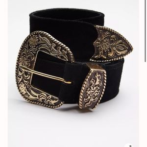 Free People Black Rock Western Belt